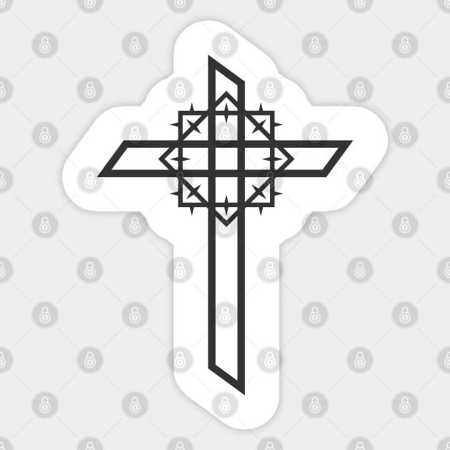 Cross of Jesus Christ and crown of thorns Sticker by Reformer